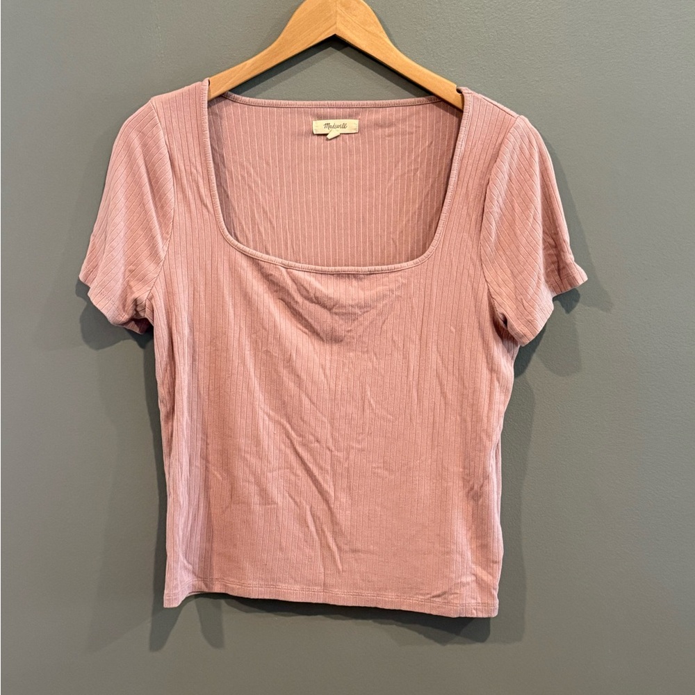 *GENTLY WORN* Women's Madewell Size L Ribbed Square-Neck Crop Top
